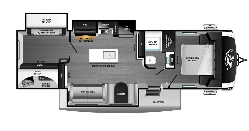 2026 Open Range RV Roamer Light Duty 31TBTS floor plan