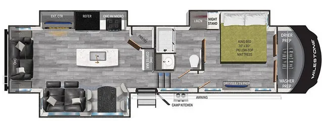 Heartland Milestone 326RL floor plan