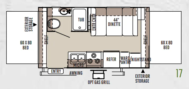 Forest River Flagstaff Shamrock 17 floor plan