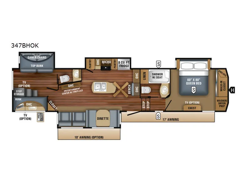 2018 Jayco Eagle 347BHOK - Floor plan