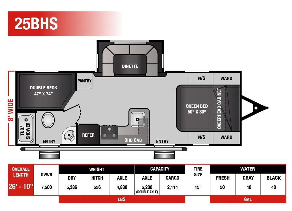 Genesis Supreme Surfside 25BHS floor plan