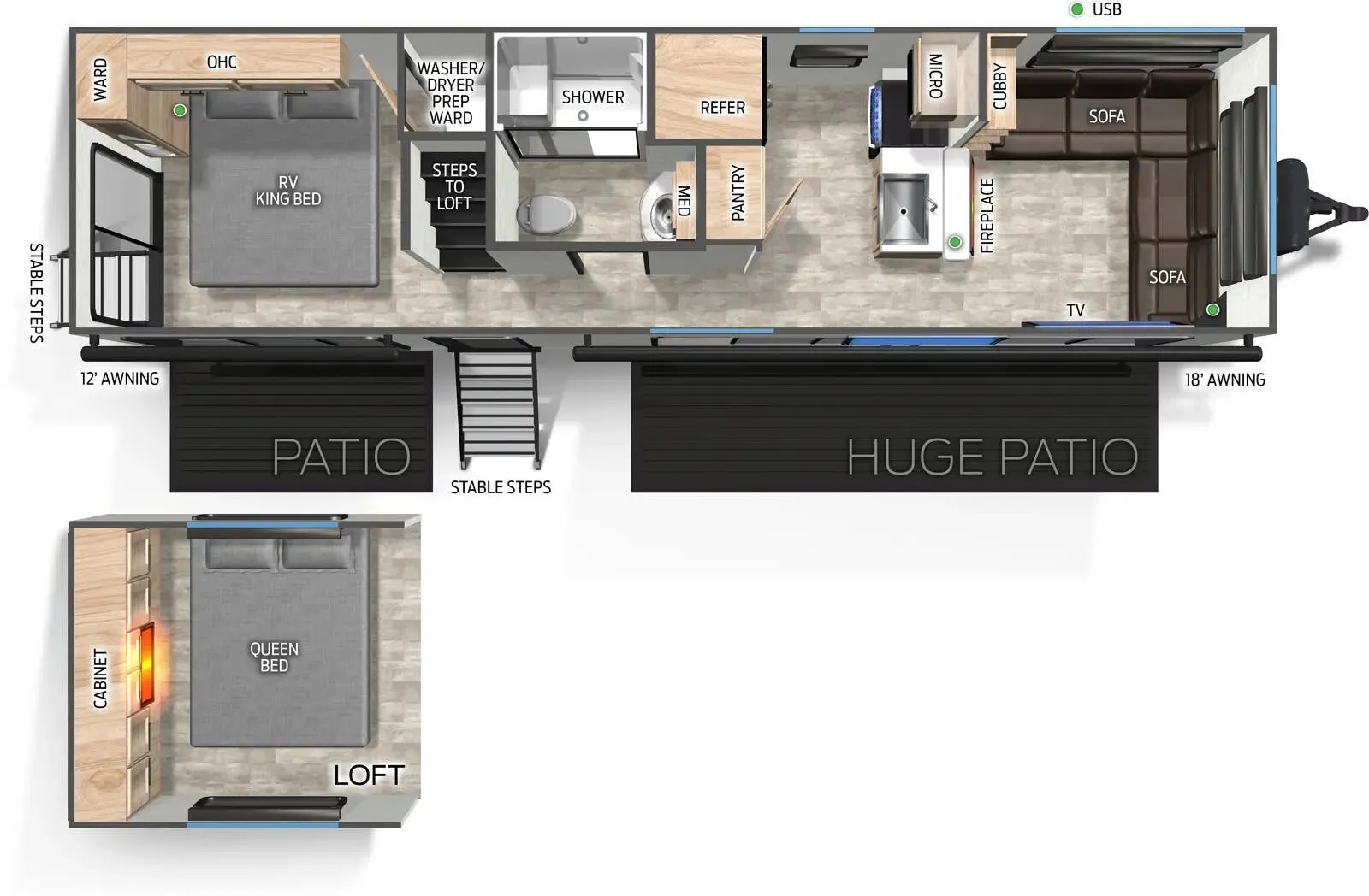 Forest River Cherokee Timberwolf 27MDK floor plan
