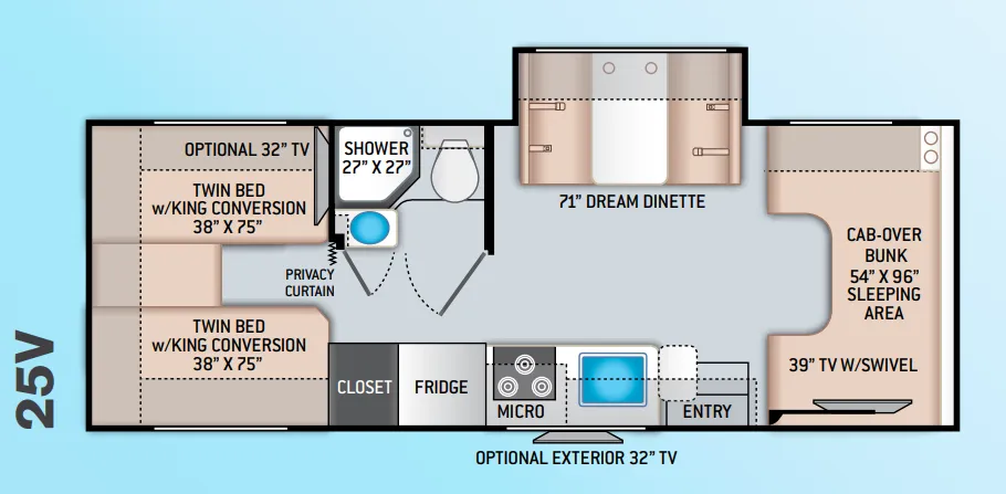 Thor Motor Coach Chateau 25V floor plan