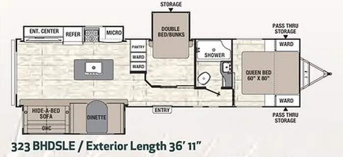 Coachmen Freedom Express Liberty Edition 323 BHDSLE floor plan