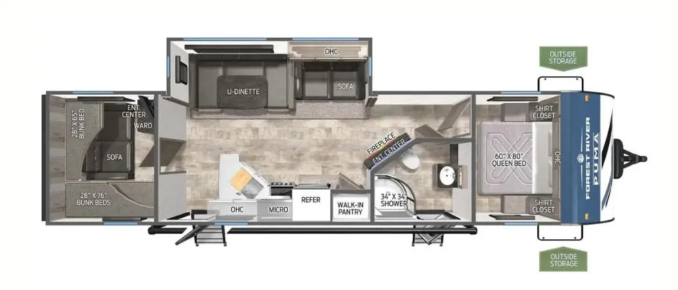 Palomino Puma 28BHSS floor plan