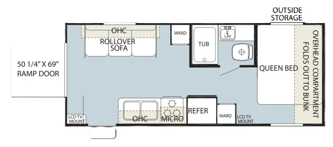 Forest River Cherokee Grey Wolf 19RR floor plan