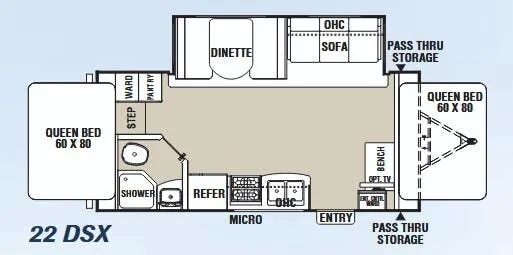 Coachmen Freedom Express Ultra Lite 22 DSX floor plan