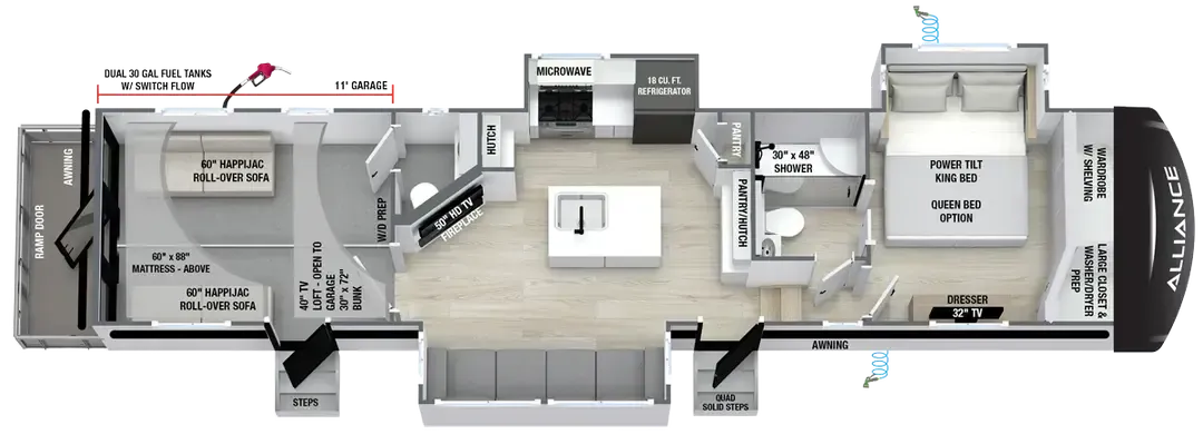 Alliance RV Valor 36V11 floor plan