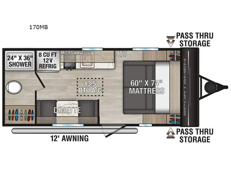 2027 K-Z Sportsmen Classic 170MB floor plan