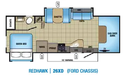 Jayco Redhawk 26XD floor plan