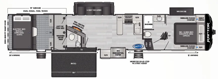 2023 Keystone Raptor 429 floor plan