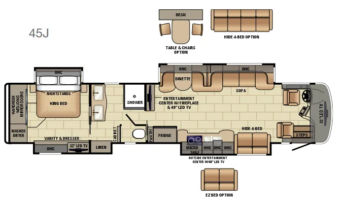 Entegra Coach Cornerstone 45J floor plan