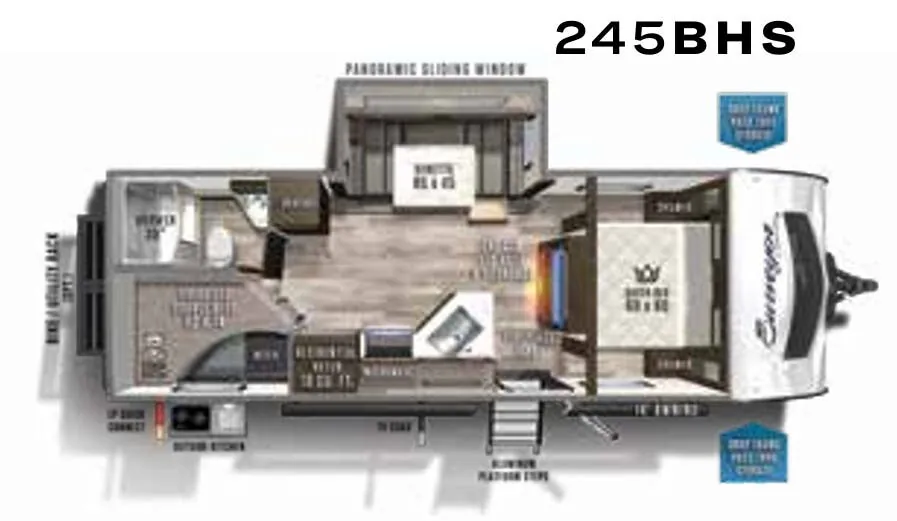 Forest River Surveyor Luxury 245BHS floor plan
