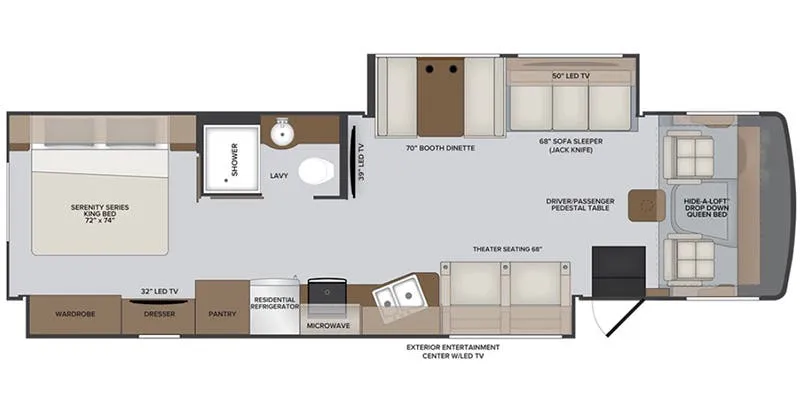 2019 Holiday Rambler Admiral 35R floor plan