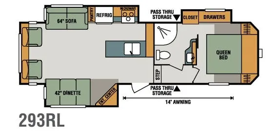 K-Z Sportsmen 293RL floor plan