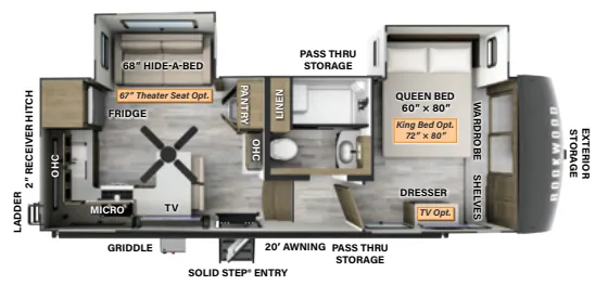 Forest River Rockwood Signature R281RK floor plan