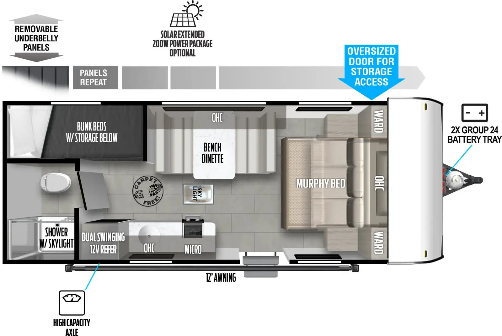 Forest River Wildwood FSX 177BH floor plan