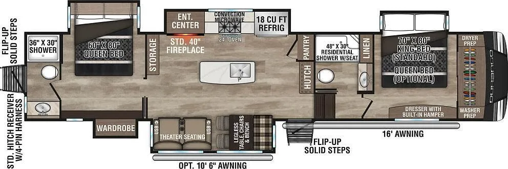 K-Z Durango D349DBF floor plan