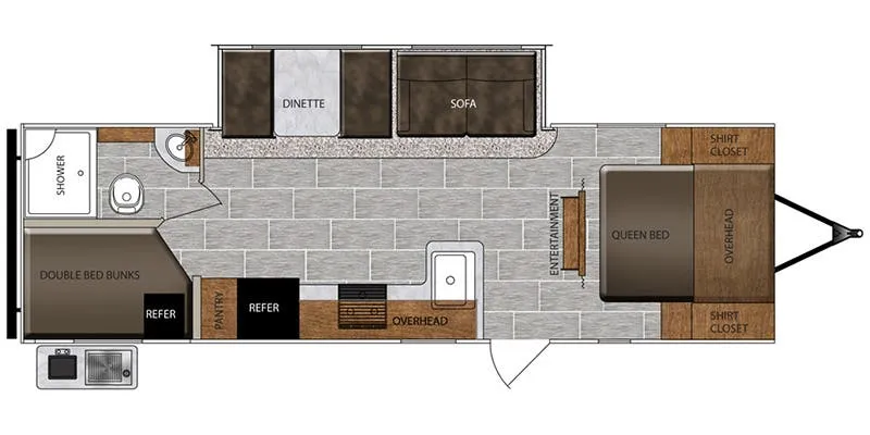 2019 Prime Time RV Tracer Breeze 26DBS - Floor plan