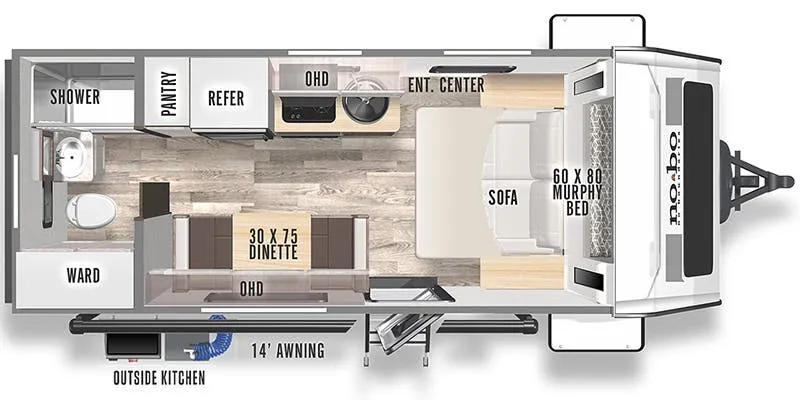 2024 Forest River No Boundaries NB19.2 - Floor plan