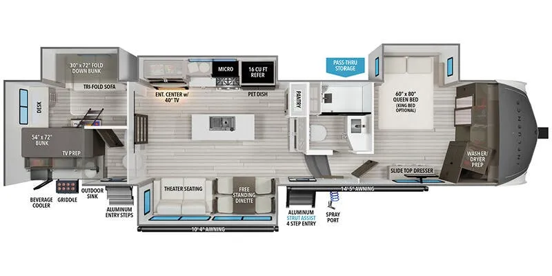 2025 Grand Design Influence 3704BH - Floor plan