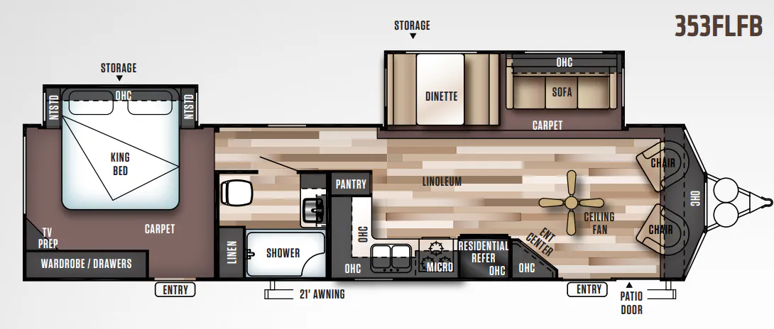 Forest River Wildwood DLX 353FLFB floor plan