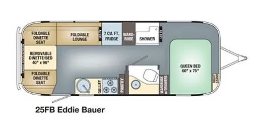 Airstream Eddie Bauer 25FB floor plan