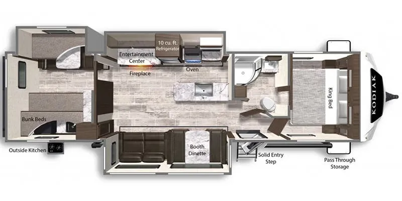 2023 Dutchmen Kodiak Ultimate 3321BHSL - Floor plan