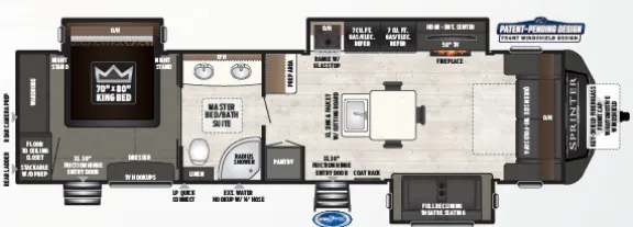 Keystone Sprinter Limited 330KBS floor plan