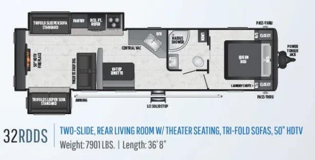 Keystone Hideout 32RDDS floor plan