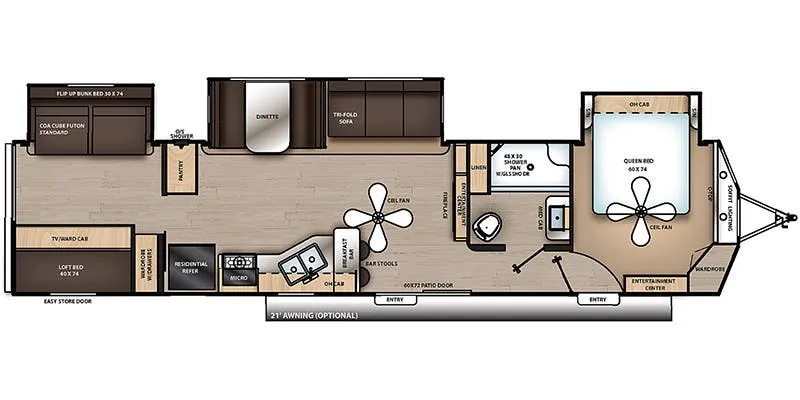 Coachmen Catalina Destination 40BHTS floor plan