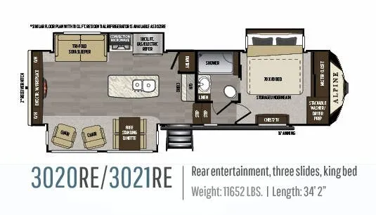 Keystone Alpine 3021RE floor plan