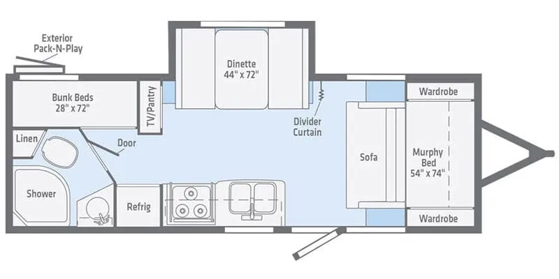 2021 Winnebago Micro Minnie 2306BHS - Floor plan