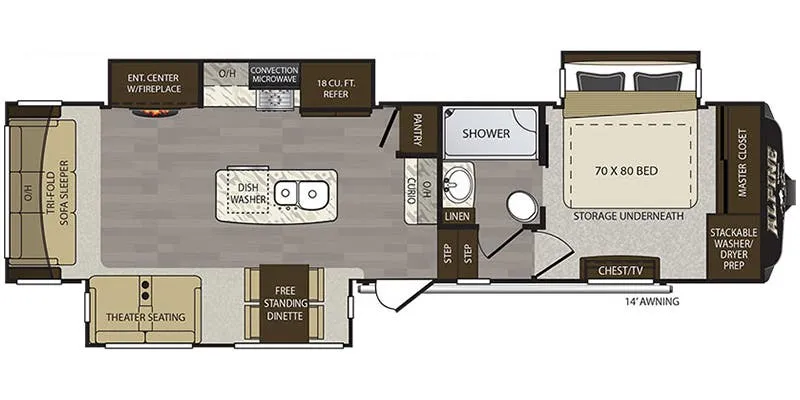2018 Keystone Rv ALPINE 3400RS floor plan