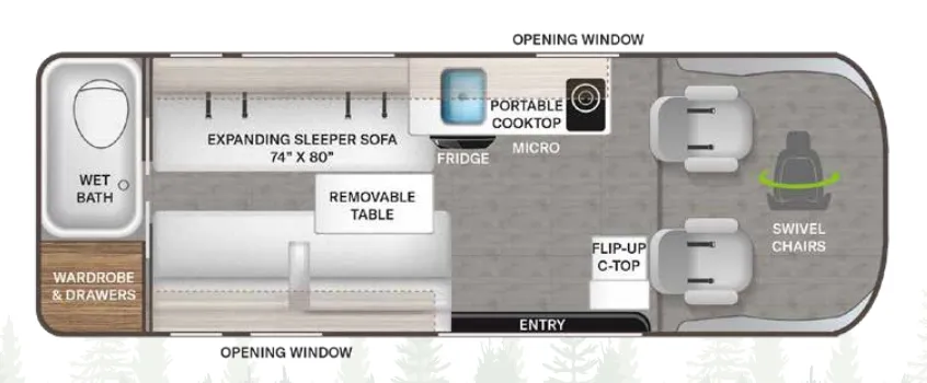 Thor Motor Coach Freedom Eddie Bauer Van 20EB floor plan