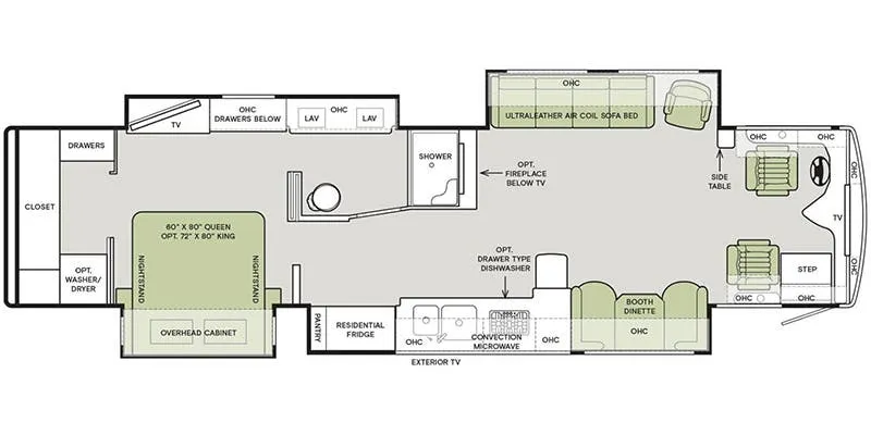 Tiffin Phaeton 40 AH floor plan