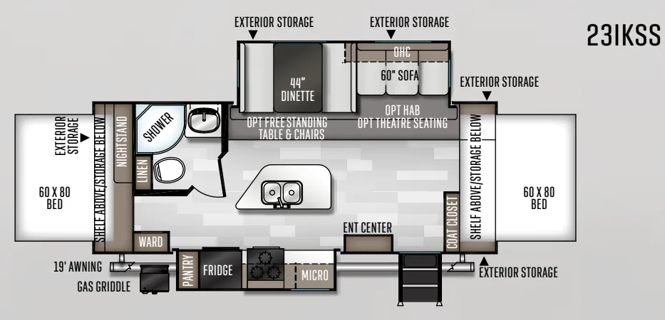 Forest River Rockwood Roo 23IKSS floor plan