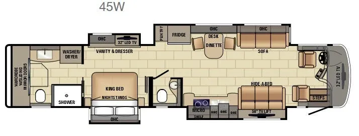 Entegra Coach Cornerstone 45W floor plan