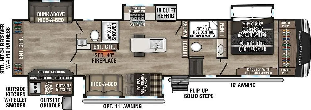 K-Z Durango D348BHF floor plan