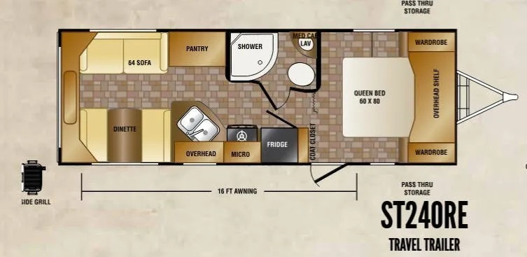 CrossRoads Sunset Trail Super Lite ST240RE floor plan