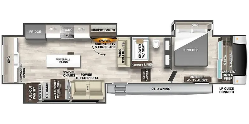 2025 Forest River Cedar Creek 395WOW floor plan