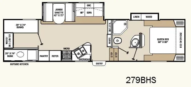 Coachmen Chaparral Lite 279BHS floor plan