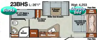 Gulf Stream Vintage Cruiser 23BHS floor plan