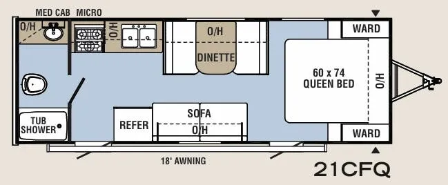 Coachmen Clipper Cadet 21CFQ floor plan