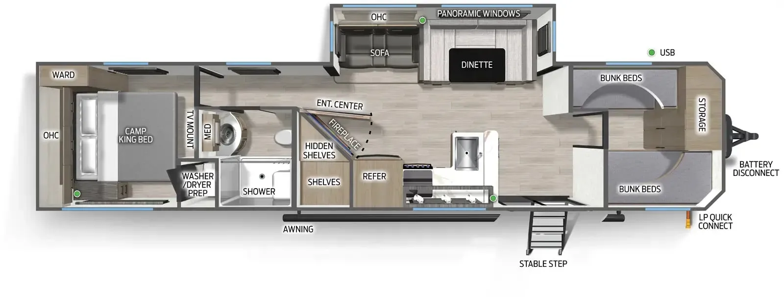 Forest River Campsite Reserve 39GB floor plan
