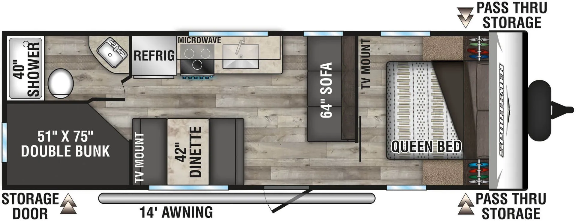 2022 K-Z Rv Sportsmen Se 260BHSE - Floor plan