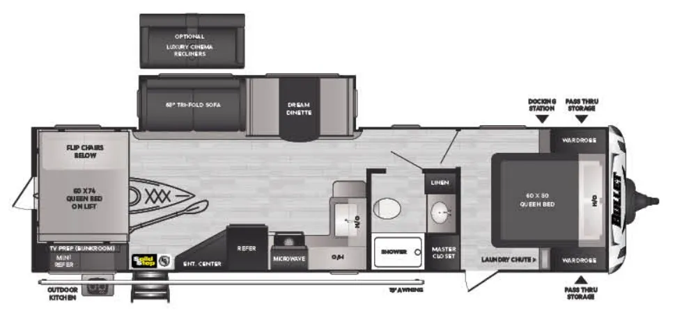 Keystone Bullet 312BHS floor plan