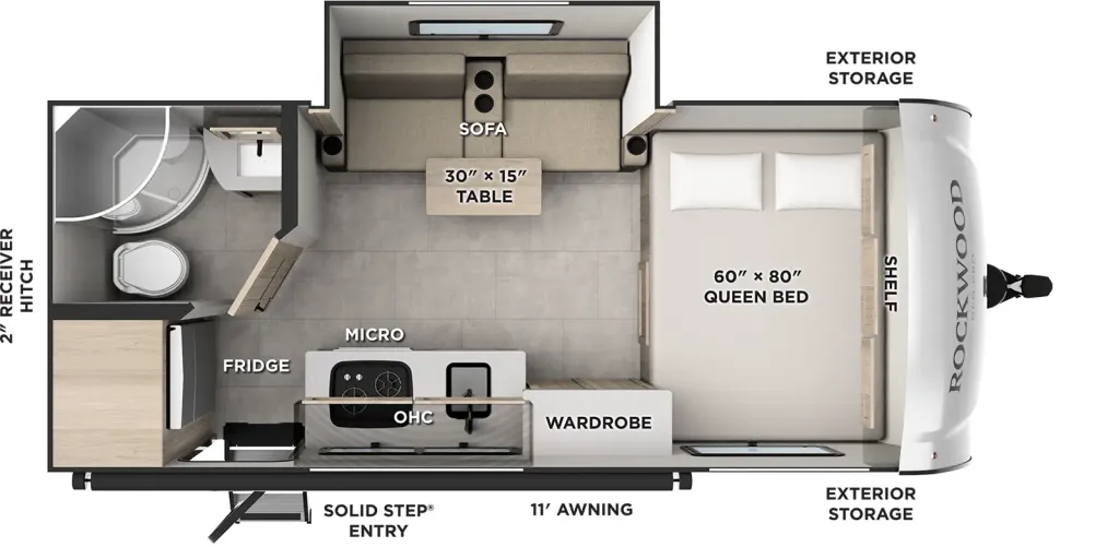 2026 Forest River Rockwood 19LE floor plan