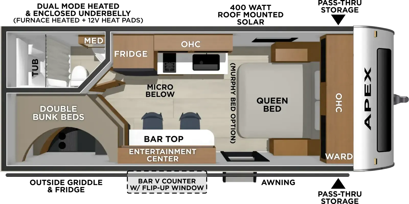 Coachmen Apex Nano 183BH floor plan