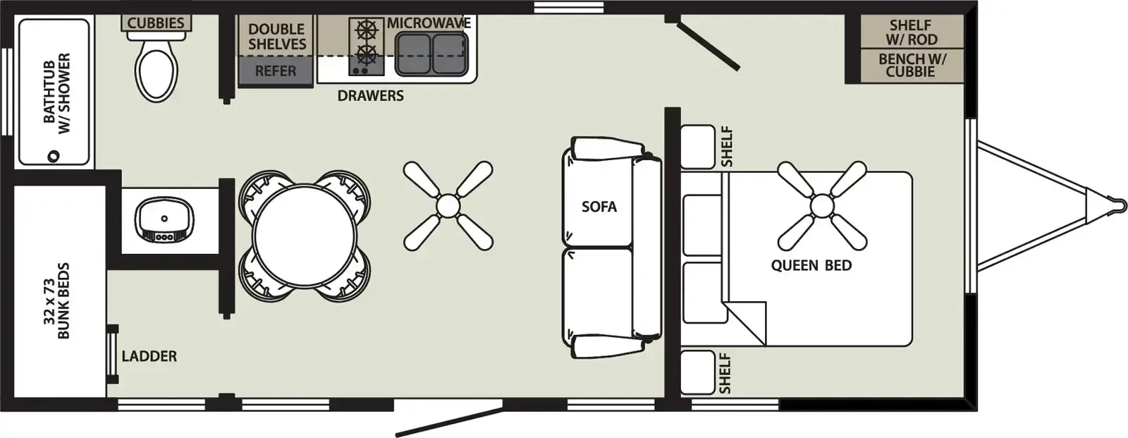Forest River America's Park Cabins APC-PC-28S floor plan